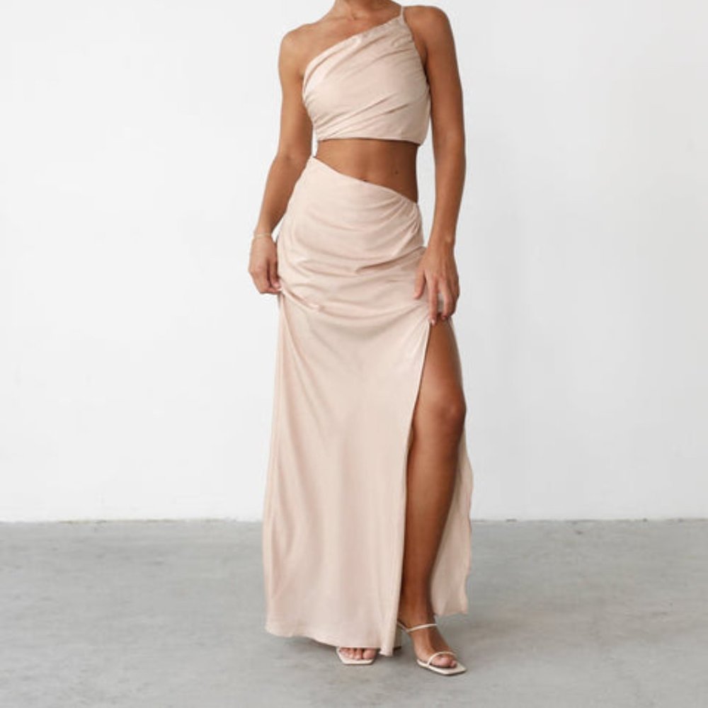 Charcoal Starlet Maxi Skirt Beige